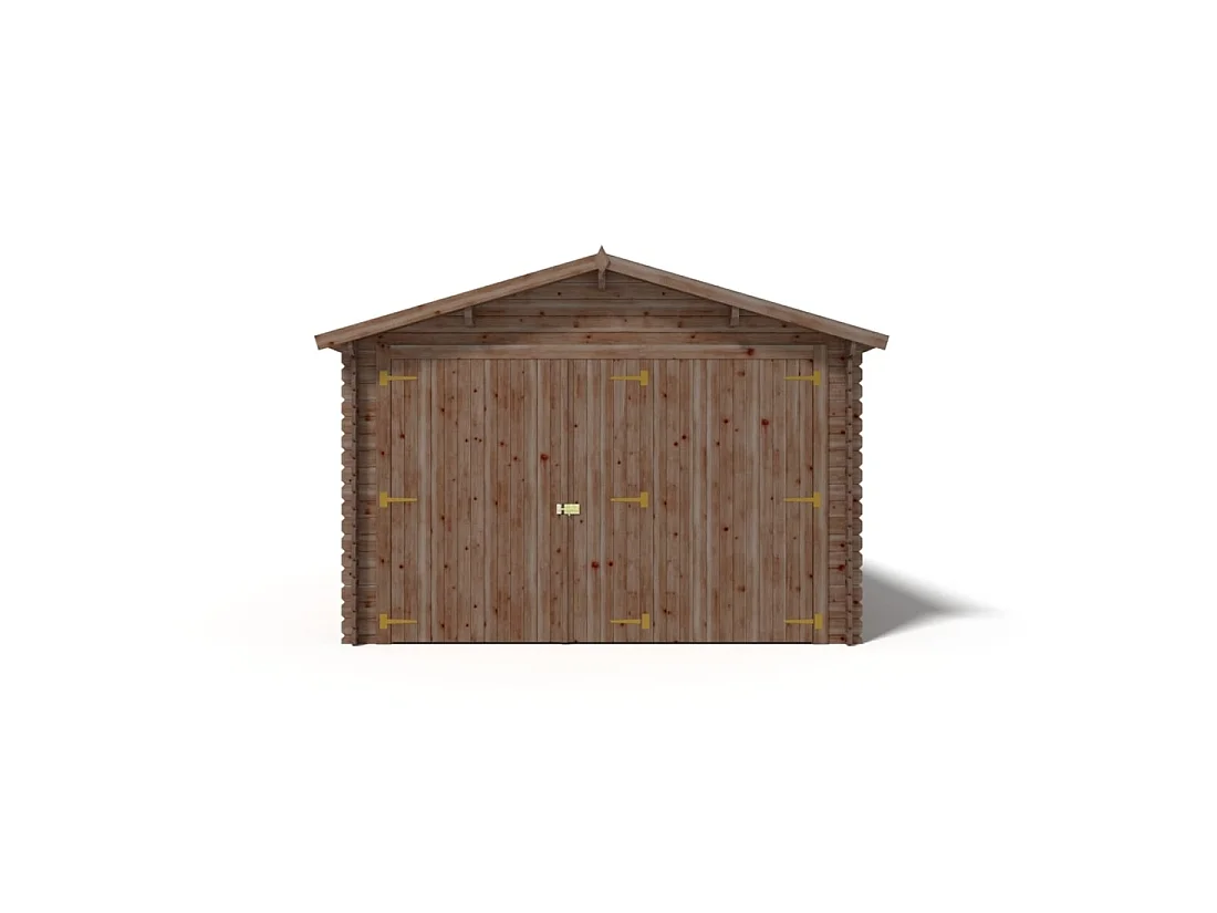 Garage in legno - 21m2 - 3.5x6m - impregnata - 28mm - colore: marrone - GAR20 - ALTANKA