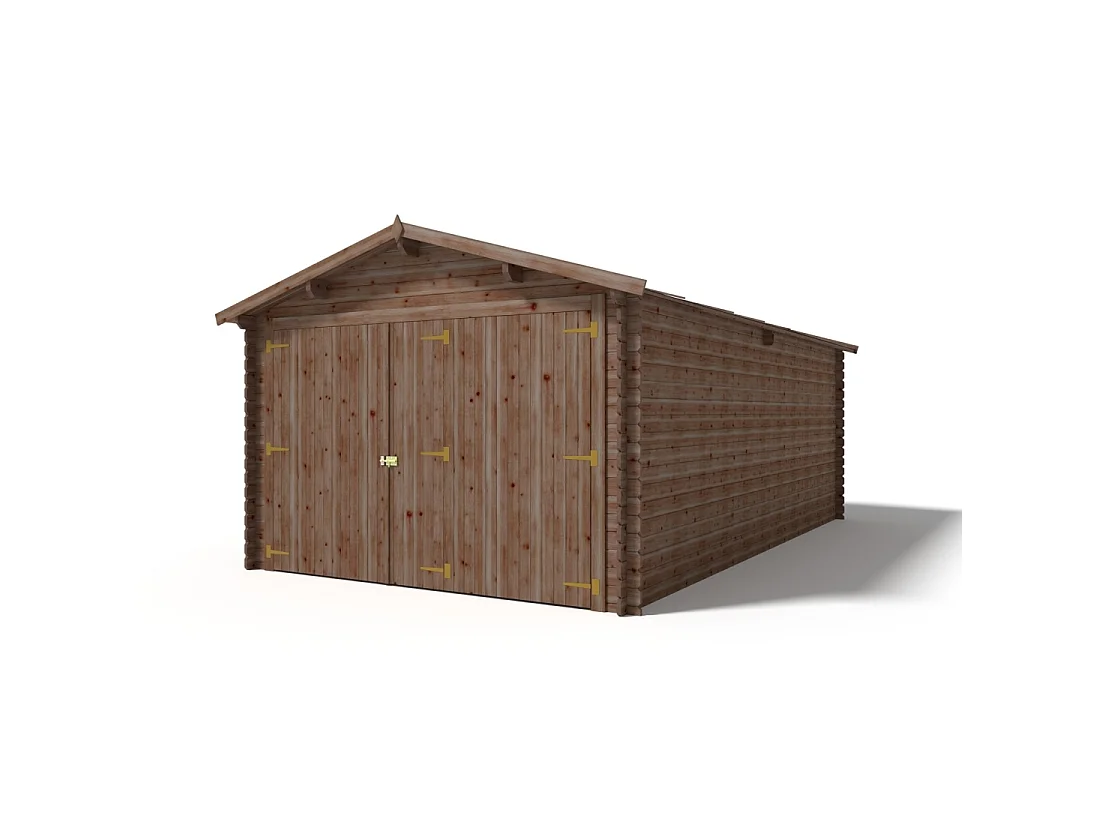 Garage in legno - 21m2 - 3.5x6m - impregnata - 28mm - colore: marrone - GAR20 - ALTANKA
