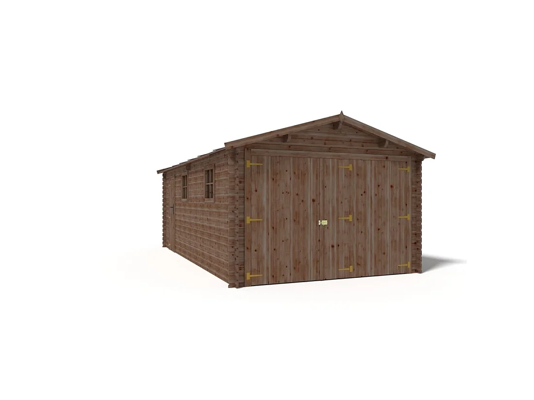 Garage in legno - 21m2 - 3.5x6m - impregnata - 28mm - colore: marrone - GAR20 - ALTANKA