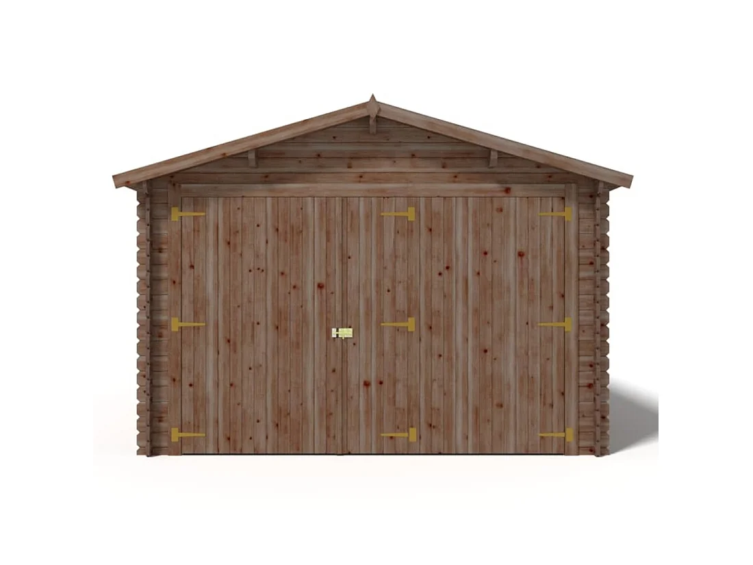 Garage en bois - 21m2 - 3.5x6m - imprégné - Ep. 28mm - couleur: marron - GAR20 - ALTANKA