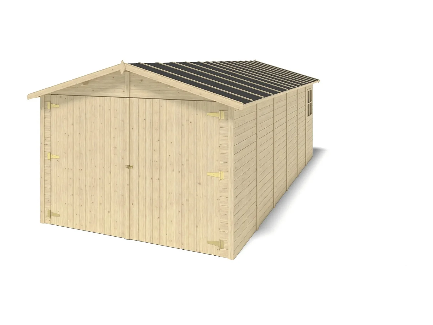 Garage en bois - 18.19m2 - 3.05x5.91m - Ep. 18mm - couleur: naturel - GAR29 - ALTANKA