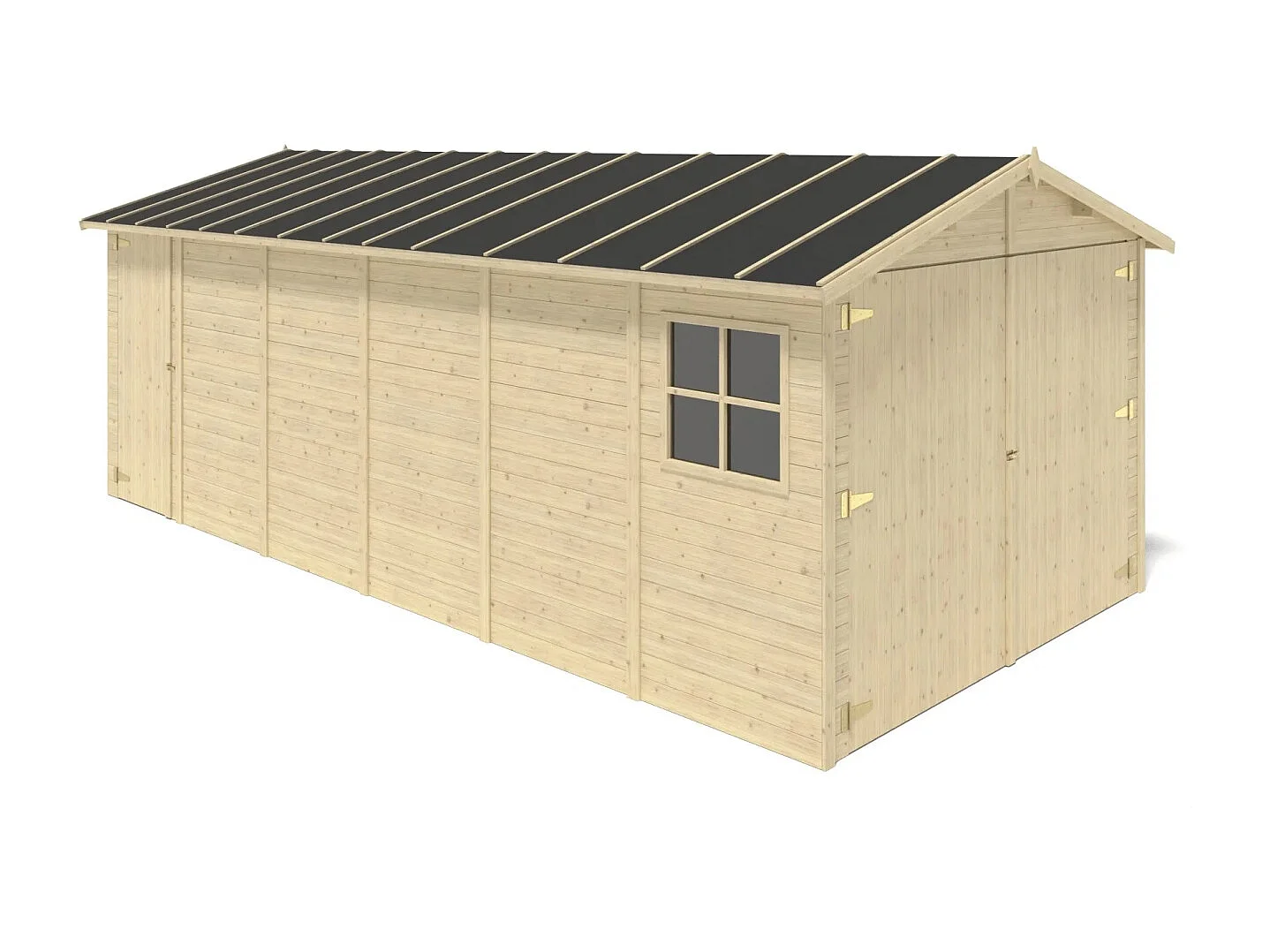 Garage en bois - 18.19m2 - 3.05x5.91m - Ep. 18mm - couleur: naturel - GAR29 - ALTANKA