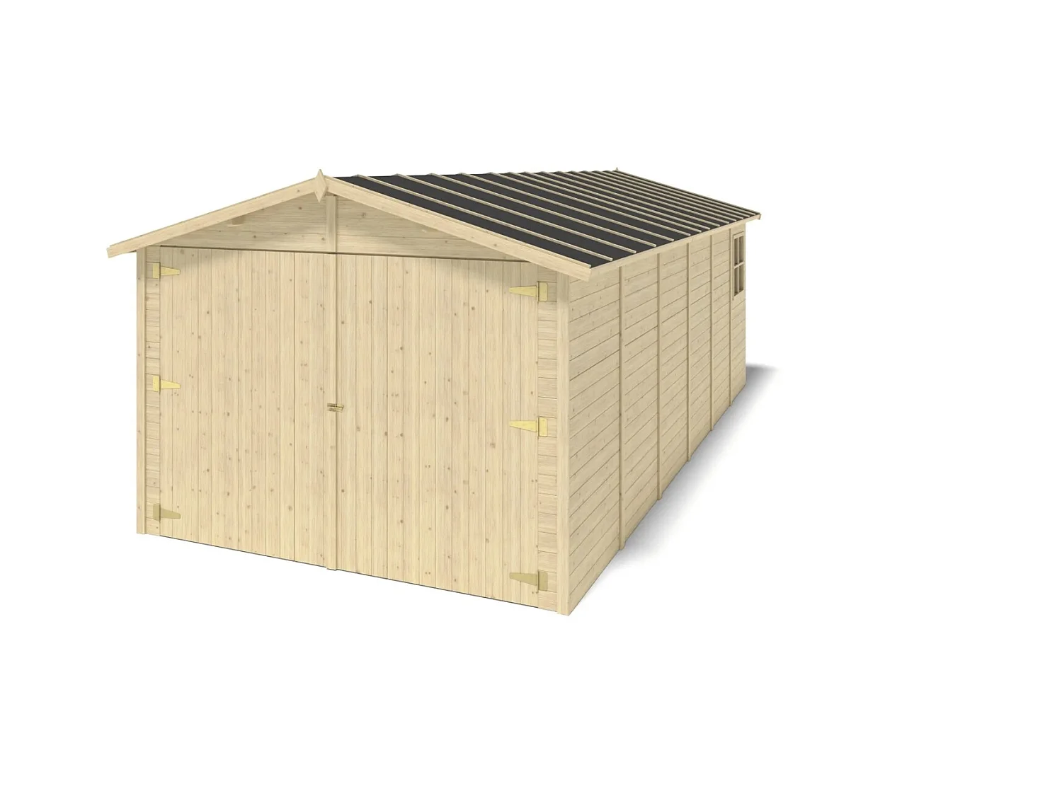 Garage en bois - 18,19m2 - 3,05x5,91m - Ep. 18mm - couleur: naturel - GAR29 - ALTANKA
