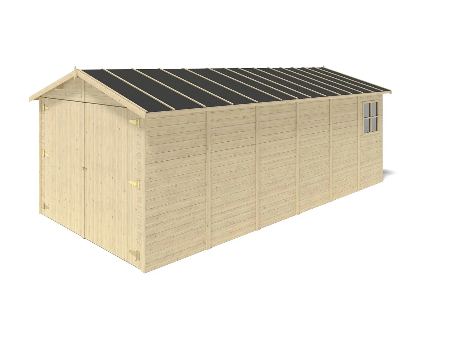 Garage in legno - 18.19m2 - 3.05x5.91m - 18mm - colore: naturale - GAR29 - ALTANKA