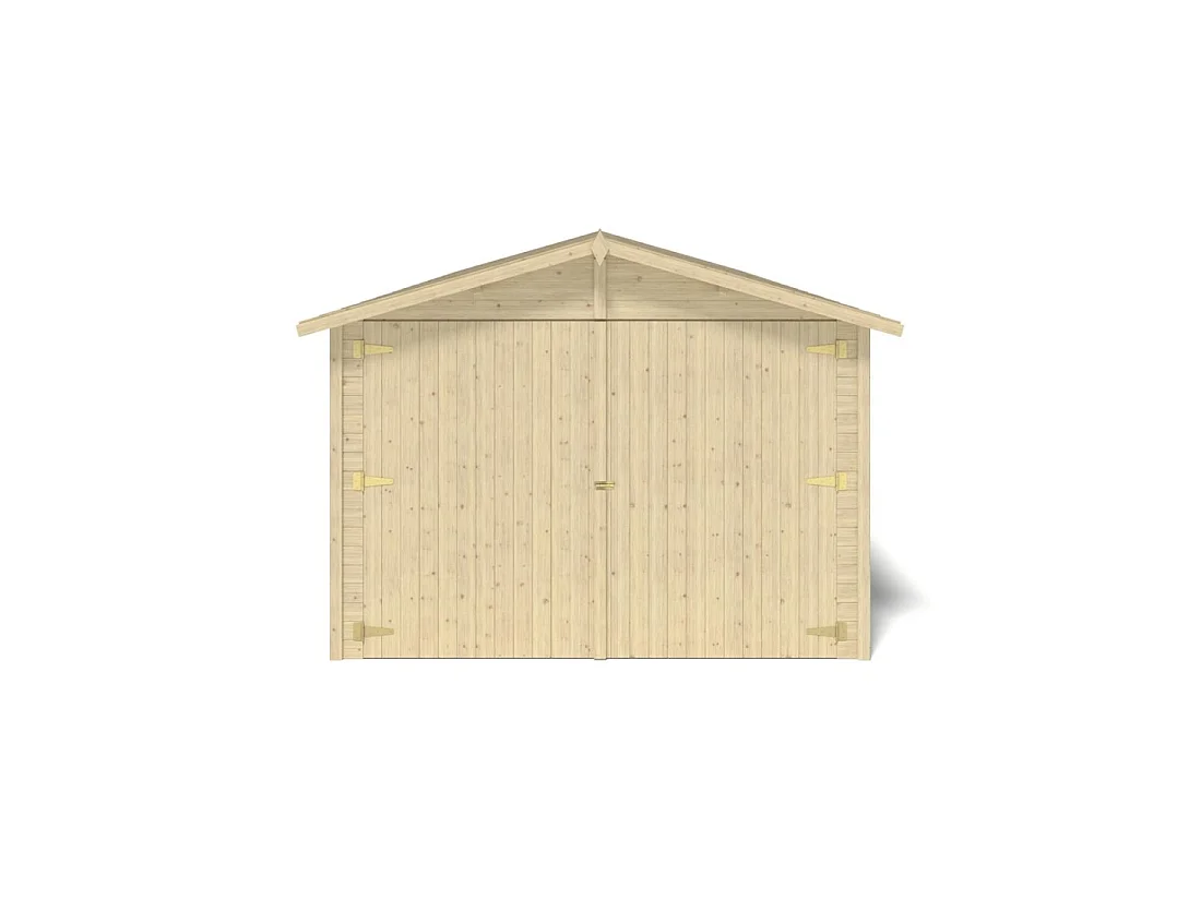 Garage en bois - 18.19m2 - 3.05x5.91m - Ep. 18mm - couleur: naturel - GAR29 - ALTANKA