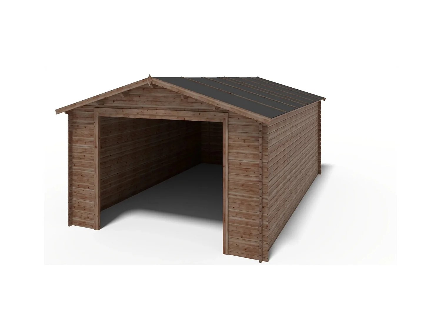 Garage in legno - 24m2 - 4x6m - impregnata - 28mm - colore: marrone - GAR26 - ALTANKA
