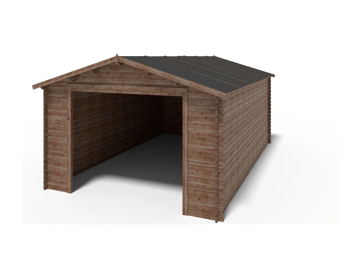 Garage in legno - 24m2 - 4x6m - impregnata - 28mm - colore: marrone - GAR26 - ALTANKA