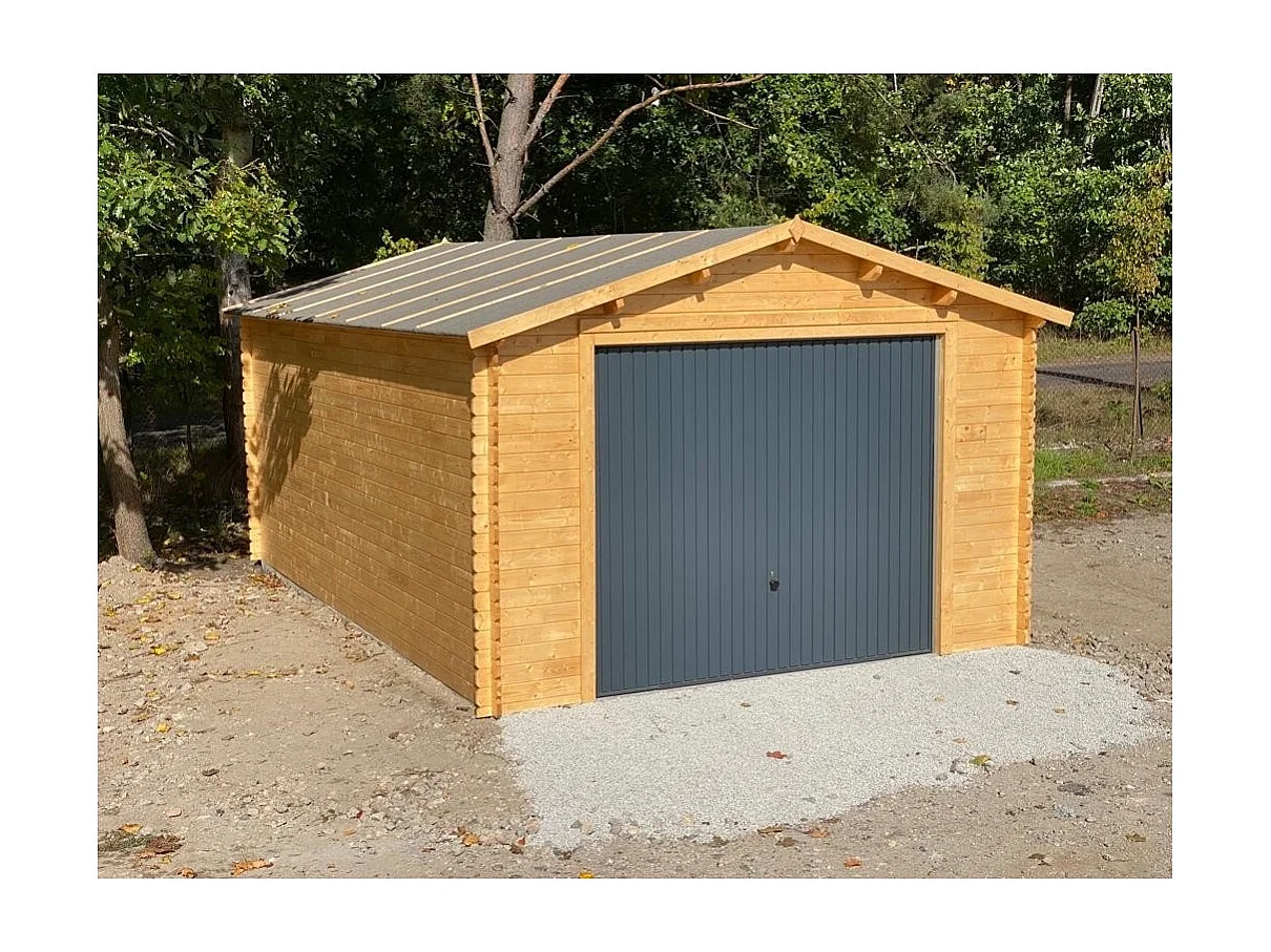 Garage in legno - 24m2 - 4x6m - impregnata - 28mm - colore: marrone - GAR26 - ALTANKA