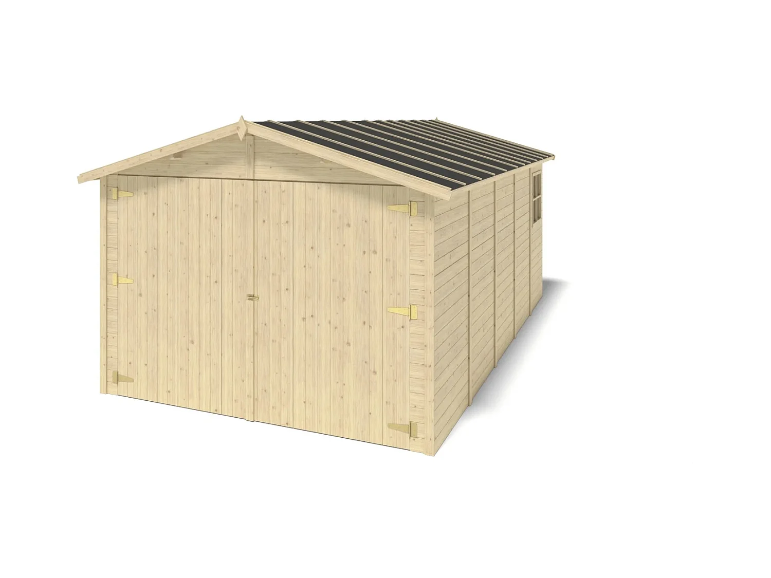 Garage in legno - 14.94m2 - 3.05x4.93m - 18mm - colore: naturale - GAR28 - ALTANKA