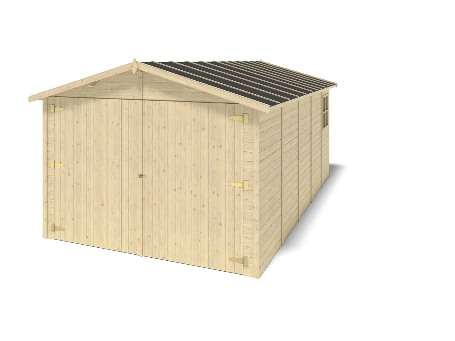 Garage in legno - 14.94m2 - 3.05x4.93m - 18mm - colore: naturale - GAR28 - ALTANKA