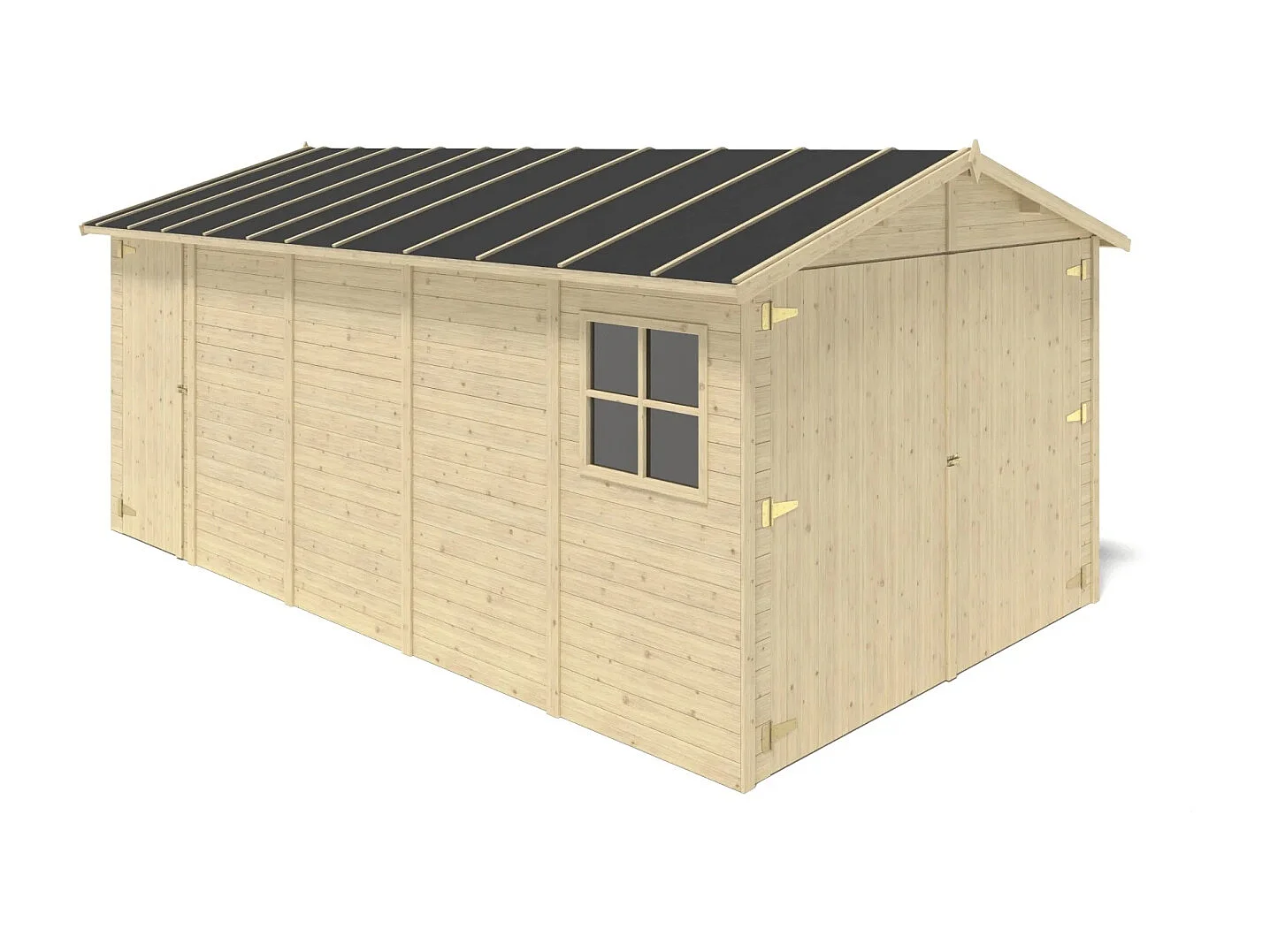 Garage in legno - 14.94m2 - 3.05x4.93m - 18mm - colore: naturale - GAR28 - ALTANKA