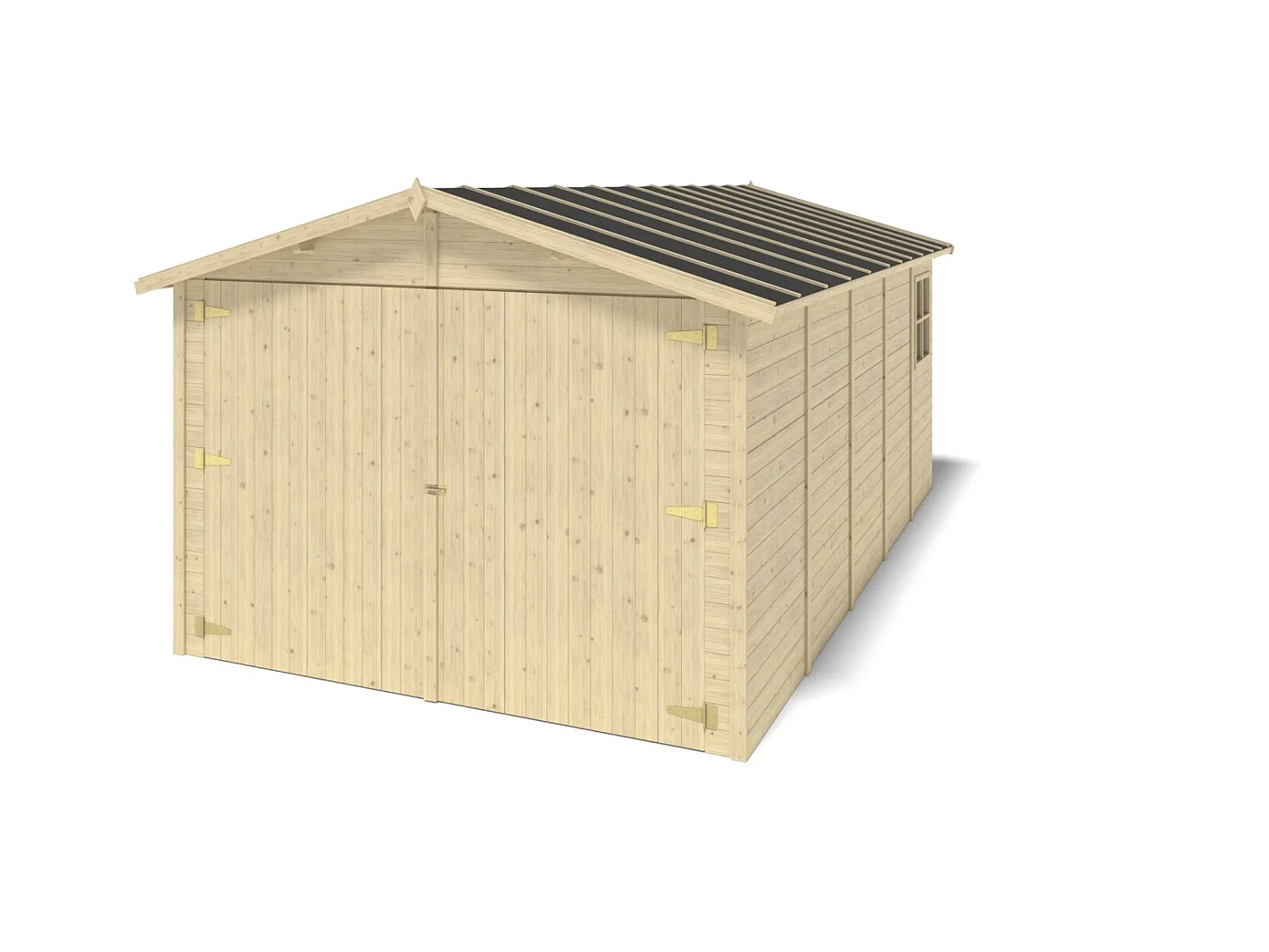 Garage in legno - 14.94m2 - 3.05x4.93m - 18mm - colore: naturale - GAR28 - ALTANKA