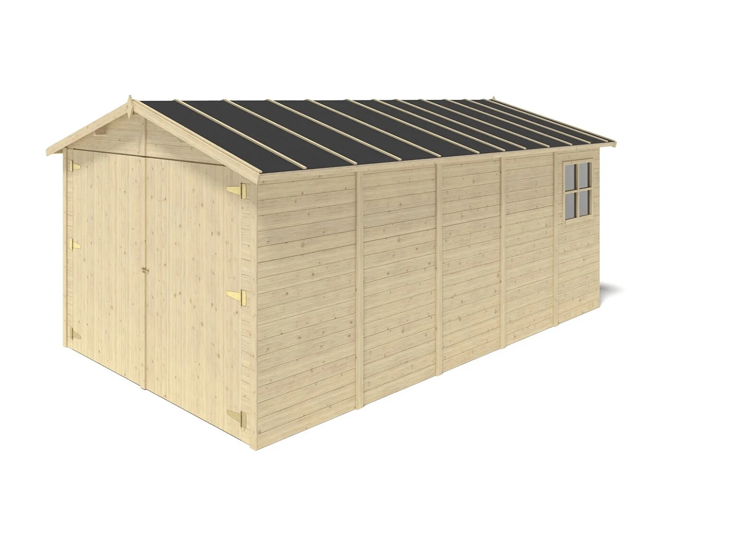 Garage in legno - 14.94m2 - 3.05x4.93m - 18mm - colore: naturale - GAR28 - ALTANKA