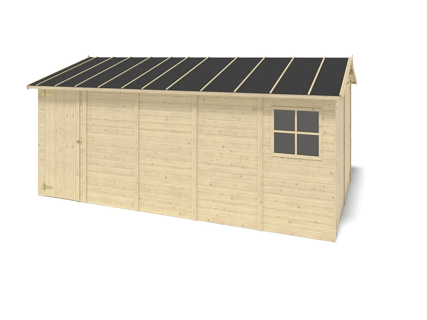 Garage in legno - 14.94m2 - 3.05x4.93m - 18mm - colore: naturale - GAR28 - ALTANKA