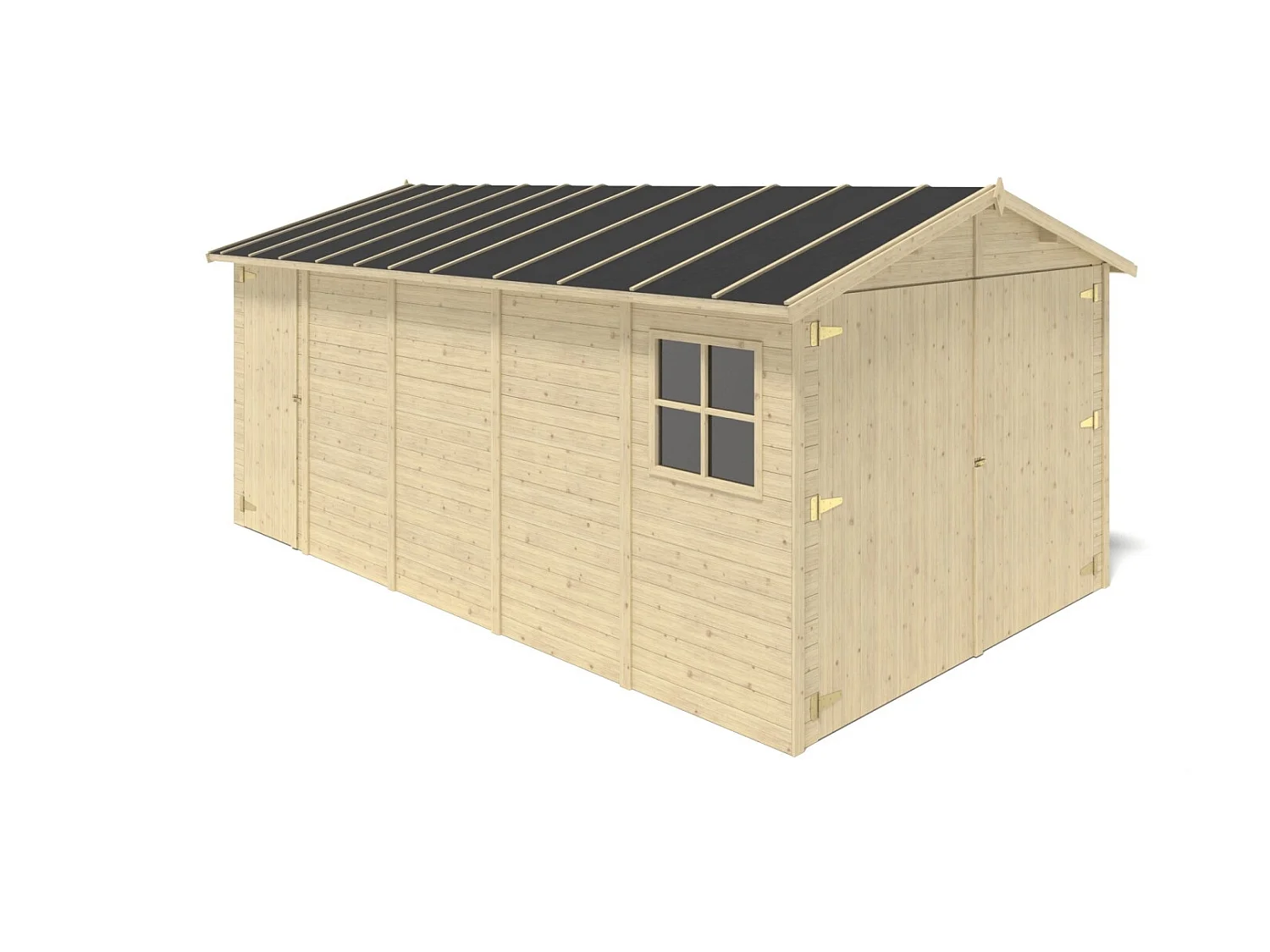 Garage in legno - 14.94m2 - 3.05x4.93m - 18mm - colore: naturale - GAR28 - ALTANKA