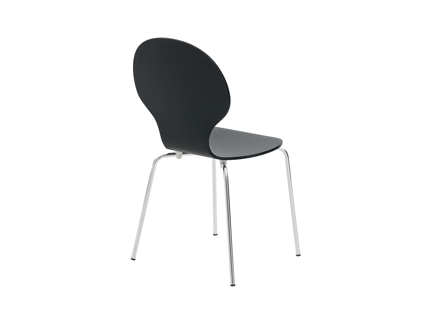 Chaise de conférence - Bois & Acier inoxydable - Noir - Diego