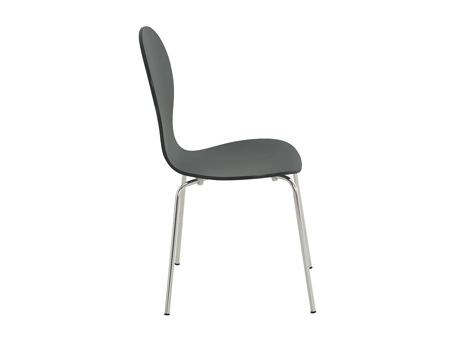 Chaise de conférence - Bois & Acier inoxydable - Noir - Diego