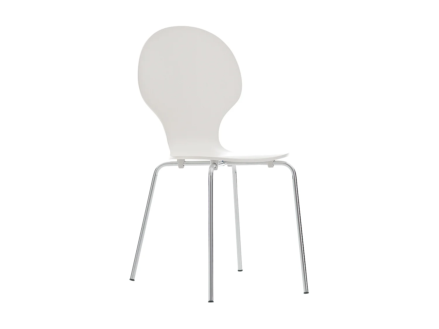Chaise de conférence - Bois & Acier inoxydable - Blanc - Diego