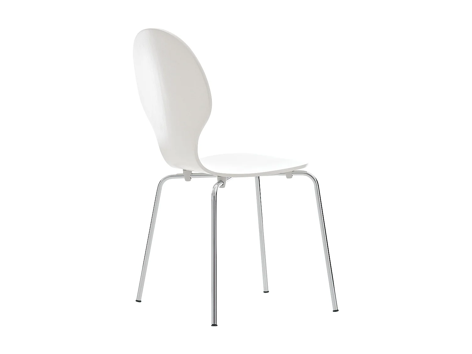 Chaise de conférence - Bois & Acier inoxydable - Blanc - Diego