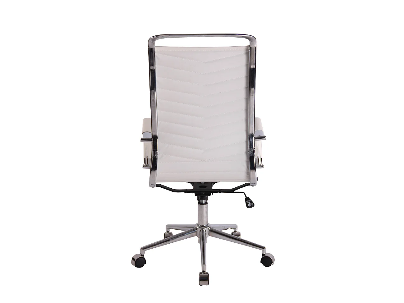 Bureaustoel - Kunstleer & Metaal in chroomoptiek - wit - Batley