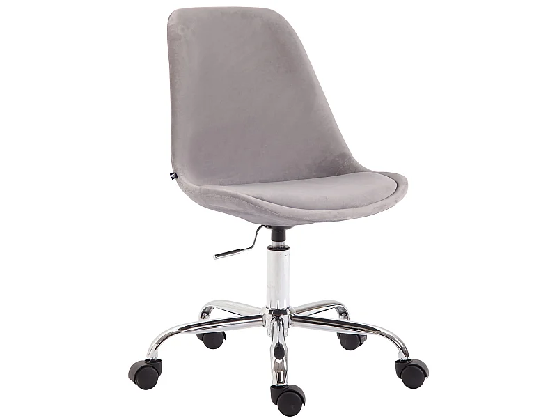 Chaise de bureau - Velours & Blanc - Gris - Toulouse