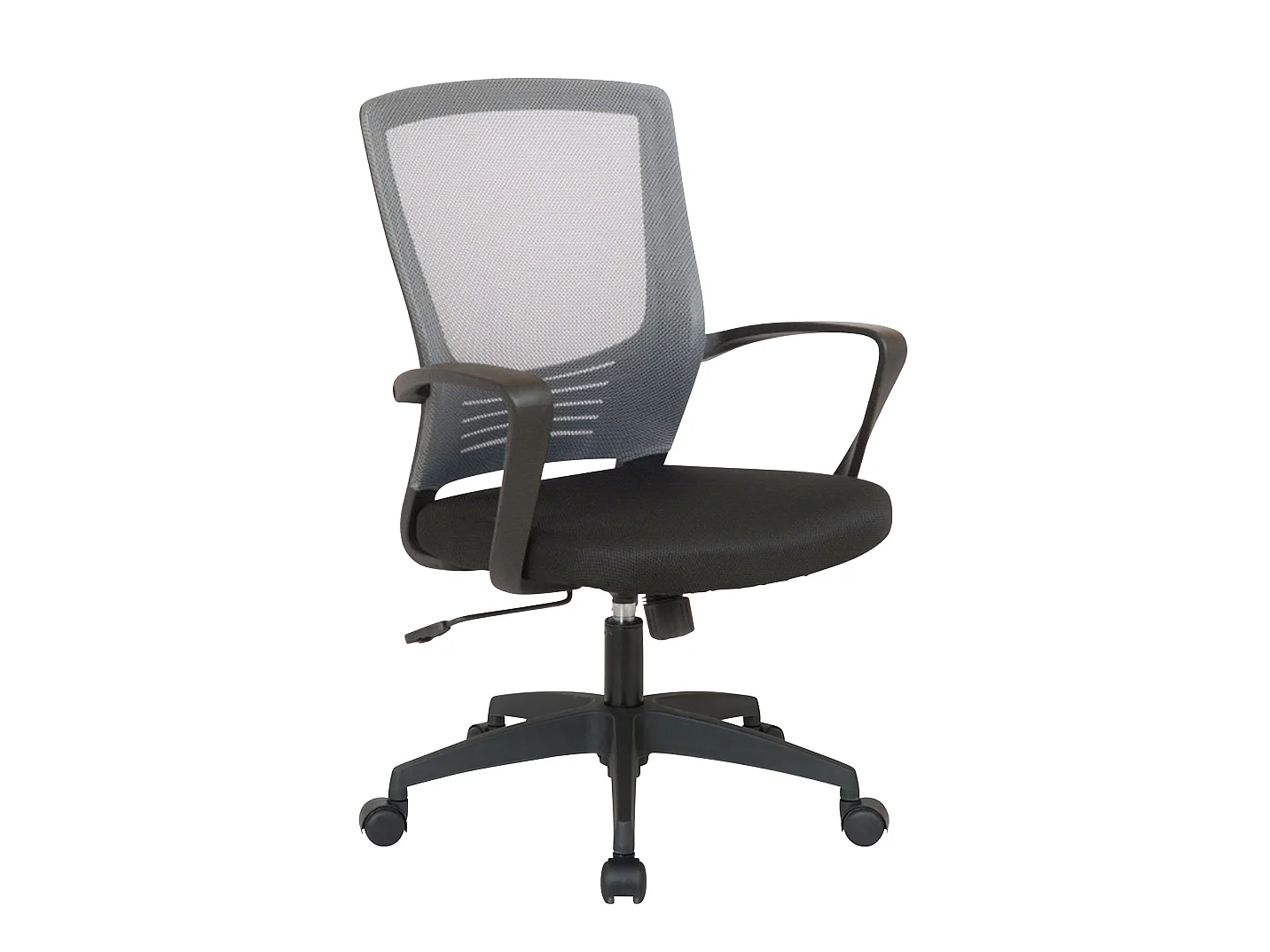 Chaise de bureau - Similicuir & Plastique - Noir / Gris - Kampen