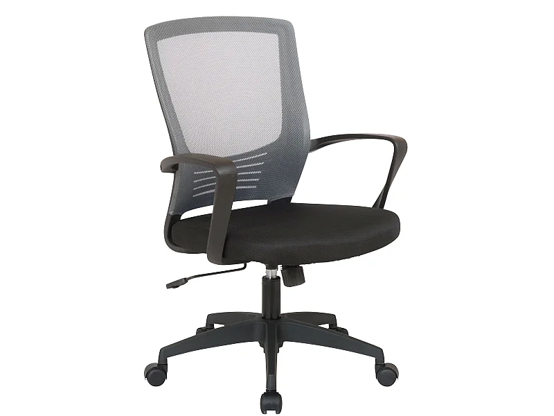 Chaise de bureau - Similicuir & Plastique - Noir / Gris - Kampen