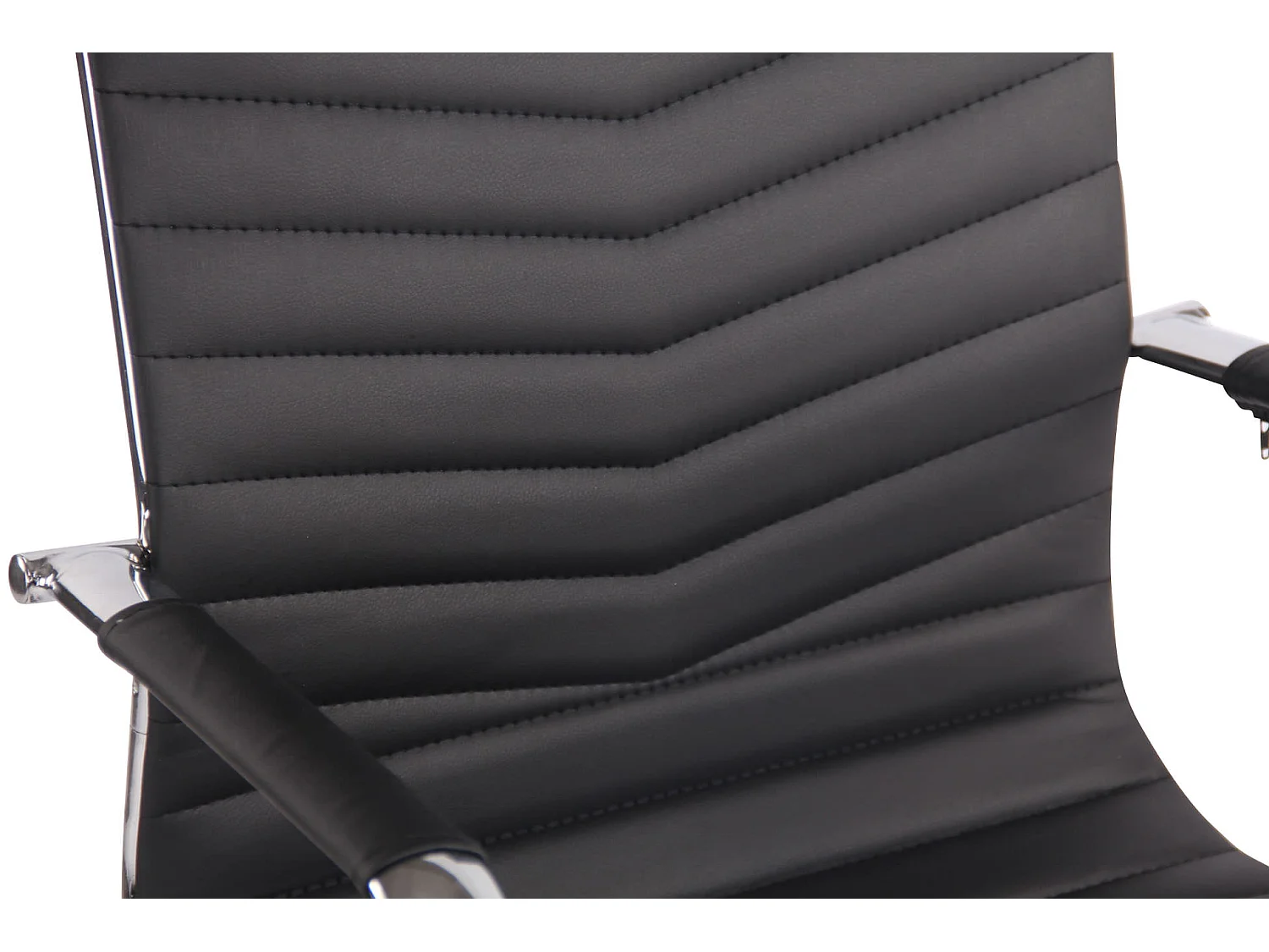 Chaise de bureau - Similicuir & Métal chromé - Noir - Batley