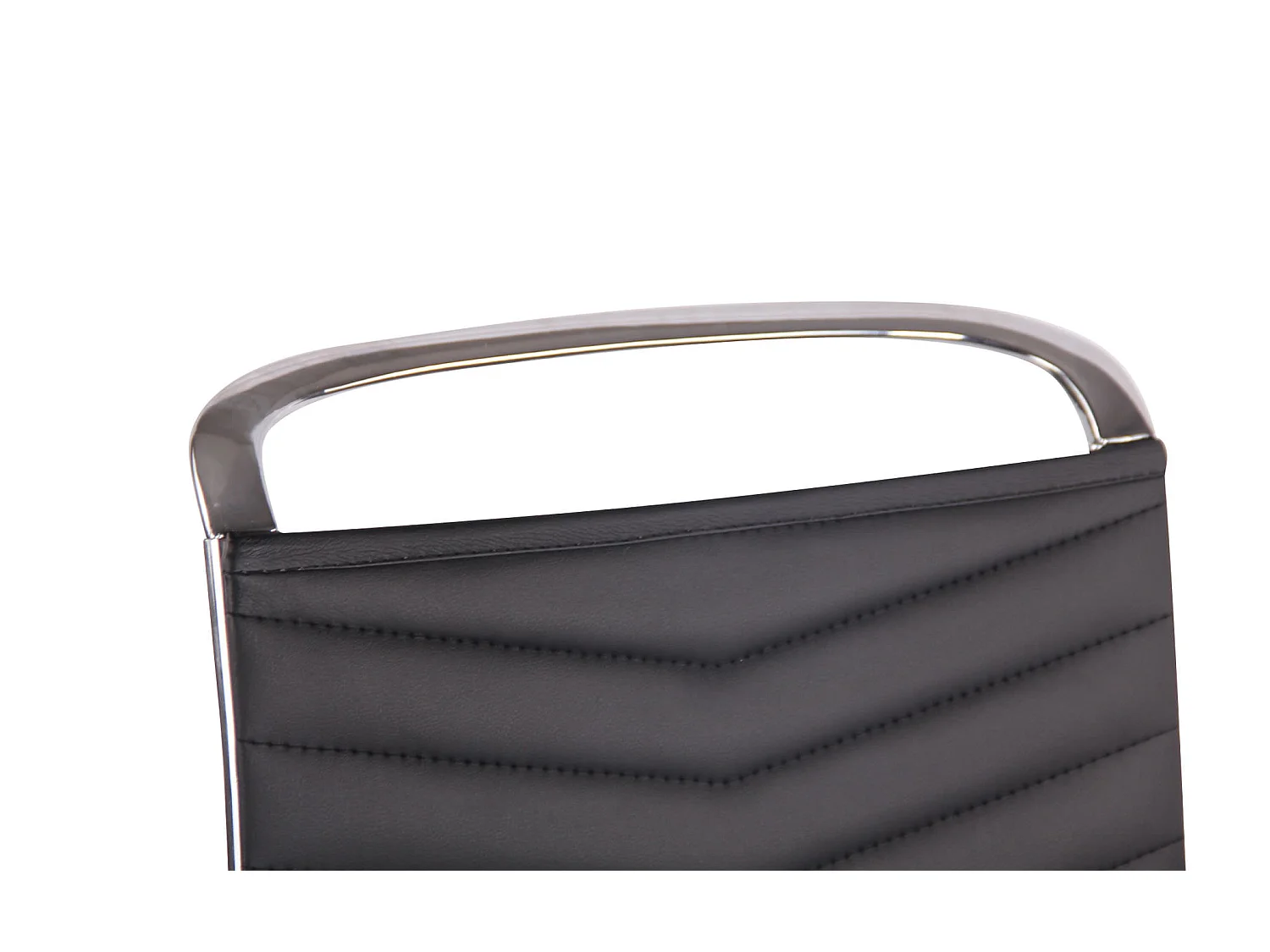 Chaise de bureau - Similicuir & Métal chromé - Noir - Batley