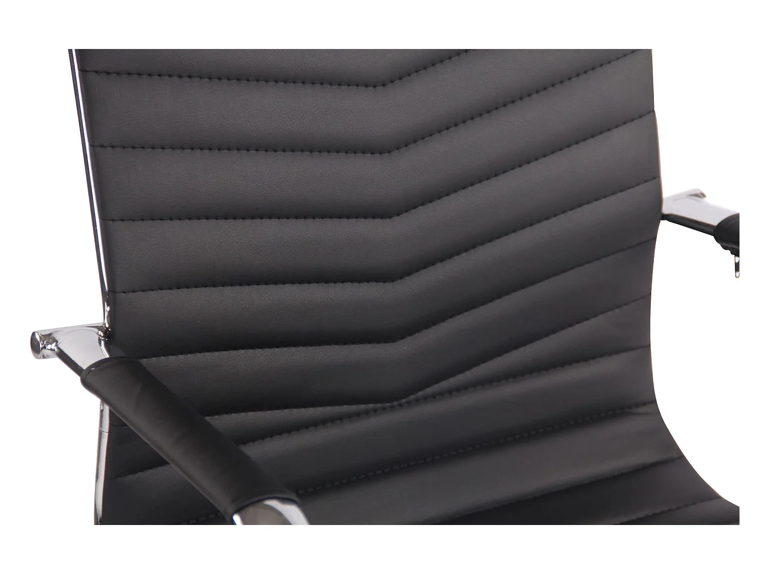 Chaise de bureau - Similicuir & Métal chromé - Noir - Batley