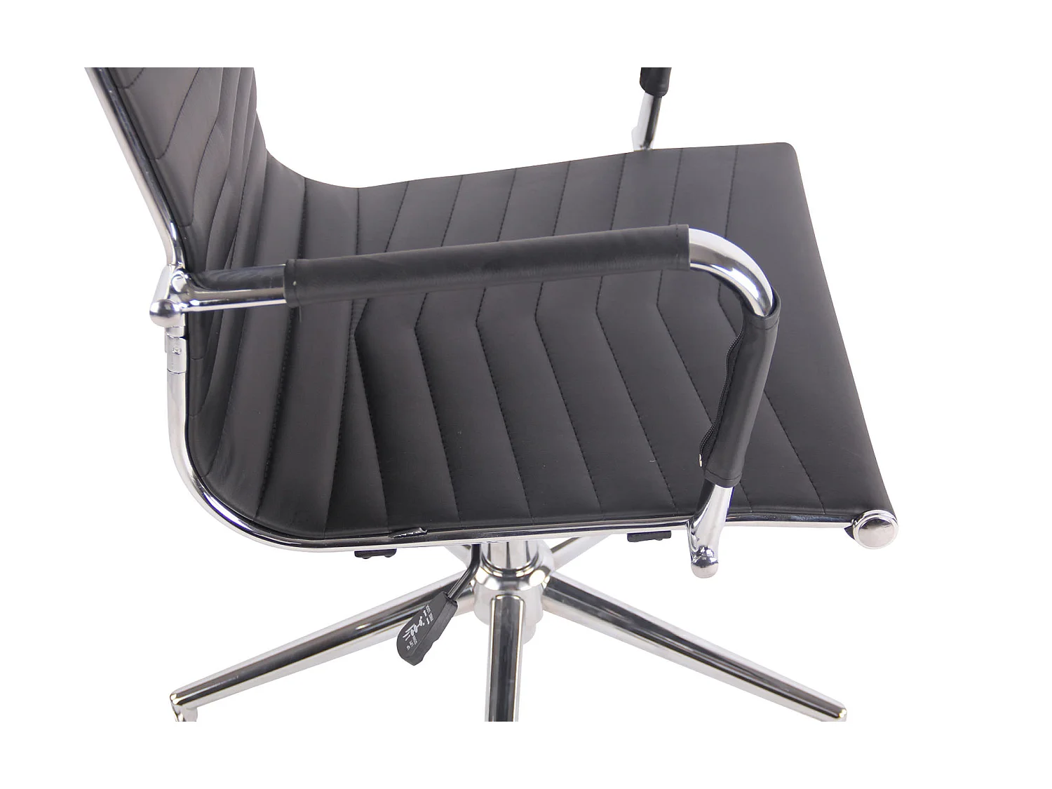 Chaise de bureau - Similicuir & Métal chromé - Noir - Batley