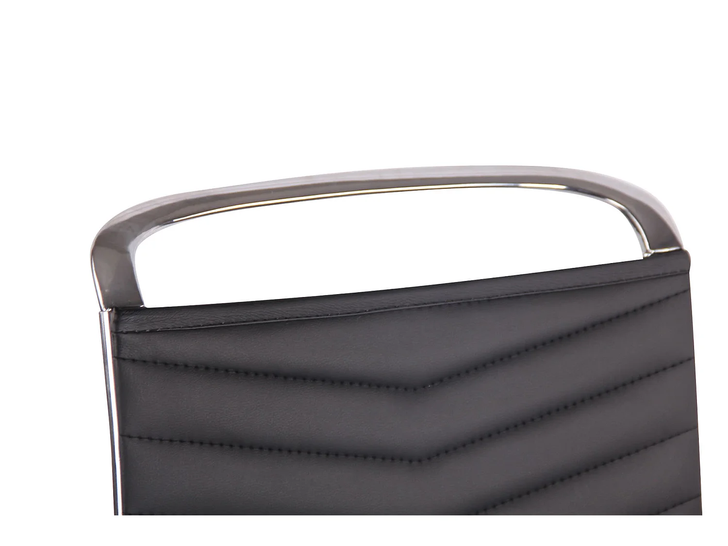 Chaise de bureau - Similicuir & Métal chromé - Noir - Batley