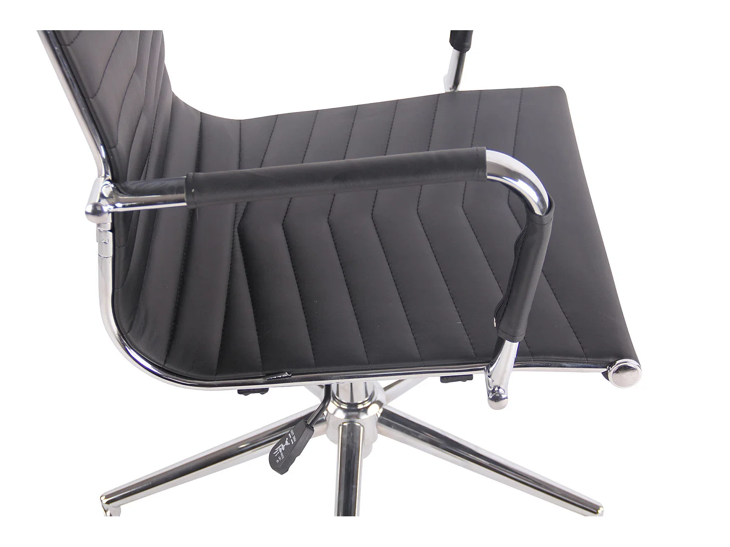 Chaise de bureau - Similicuir & Métal chromé - Noir - Batley