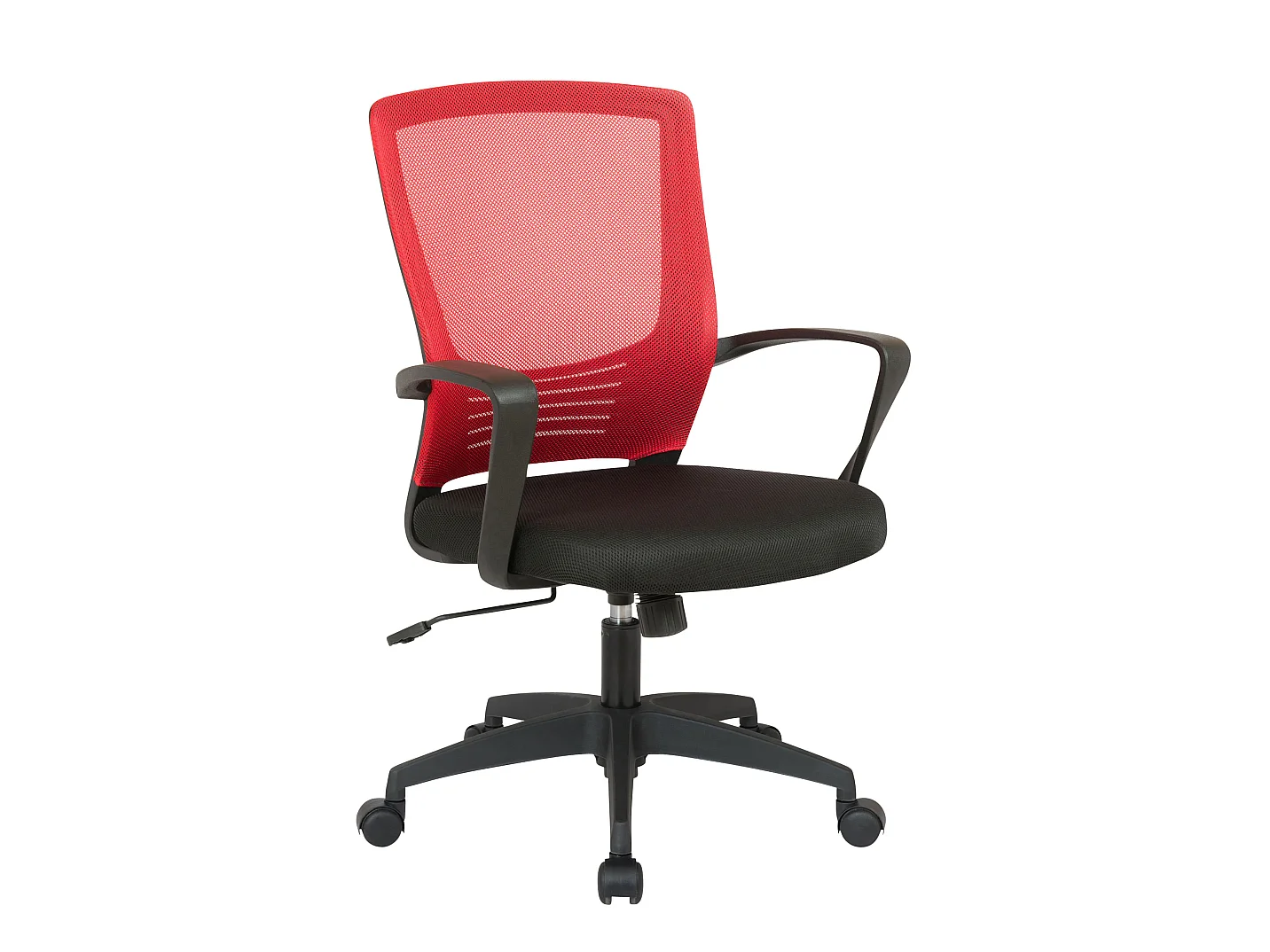 Chaise de bureau - Similicuir & Plastique - Noir / Rouge - Kampen