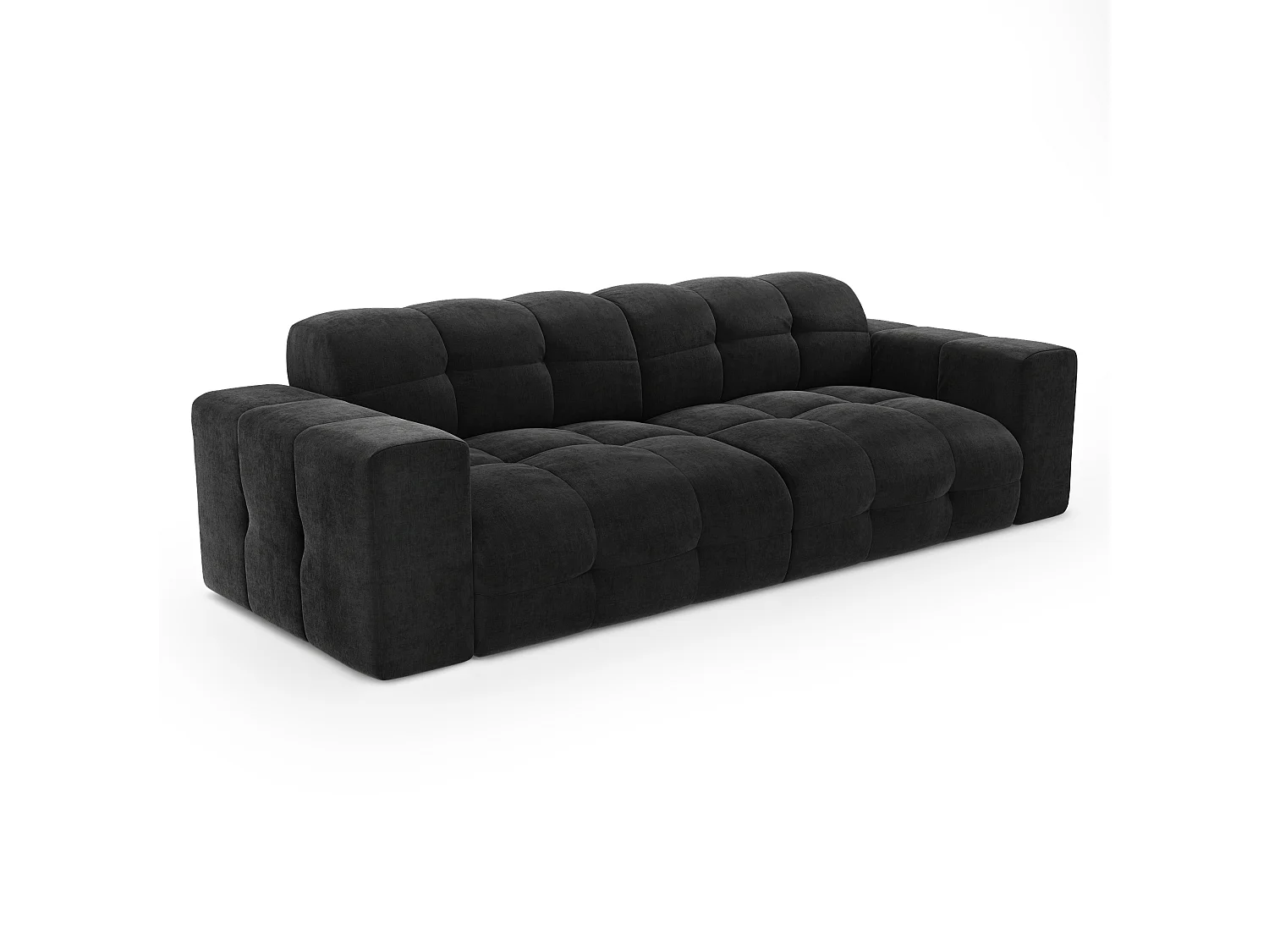 Canapé 4 places velours anthracite foncé 230cm MAEL