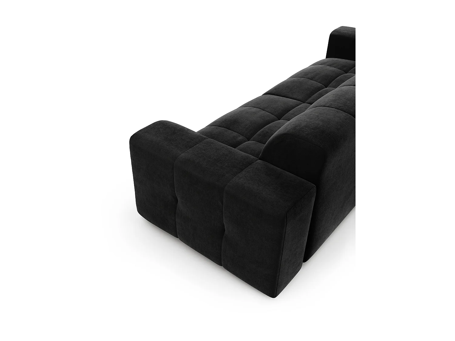 Canapé 4 places velours anthracite foncé 230cm MAEL