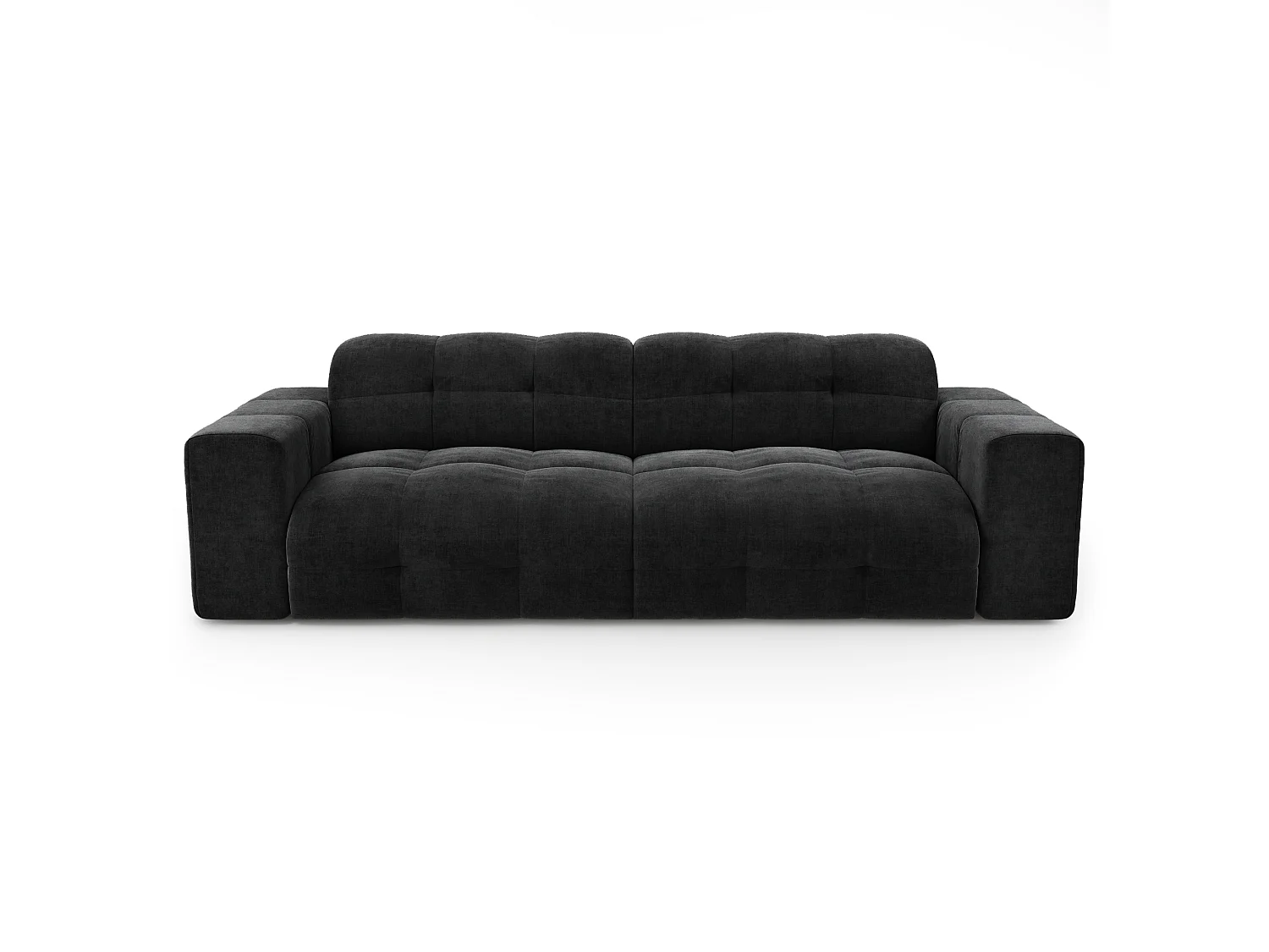 Canapé 4 places velours anthracite foncé 230cm MAEL