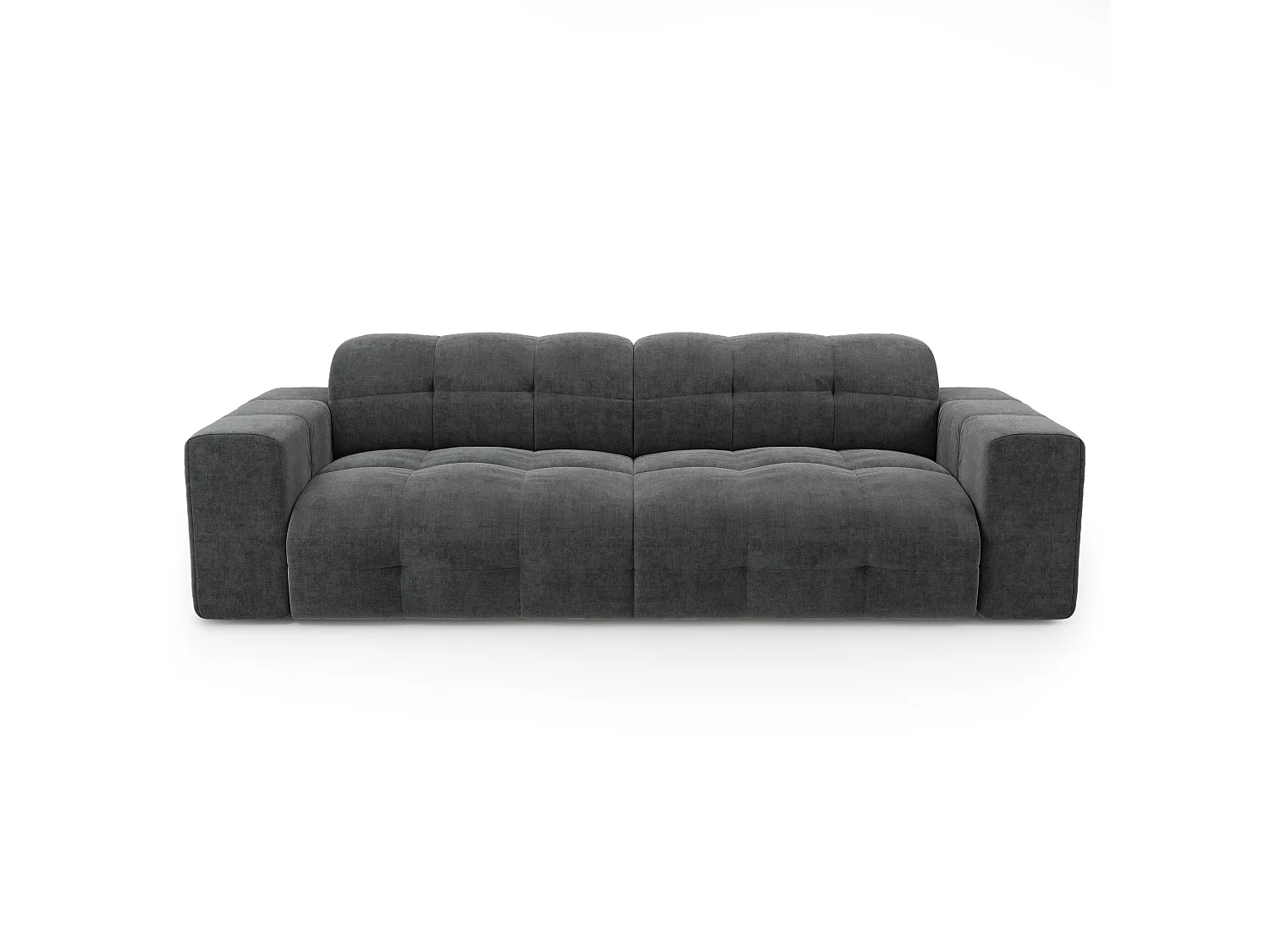 Canapé MAEL 4 places en velours gris graphite