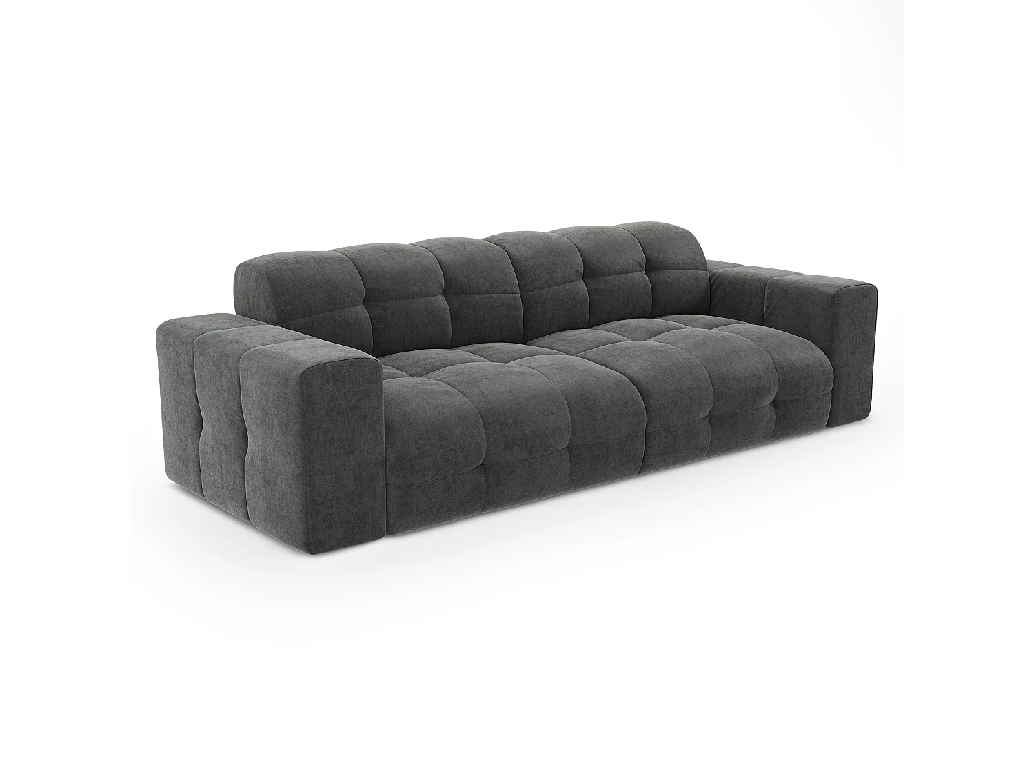 Canapé MAEL 4 places en velours gris graphite