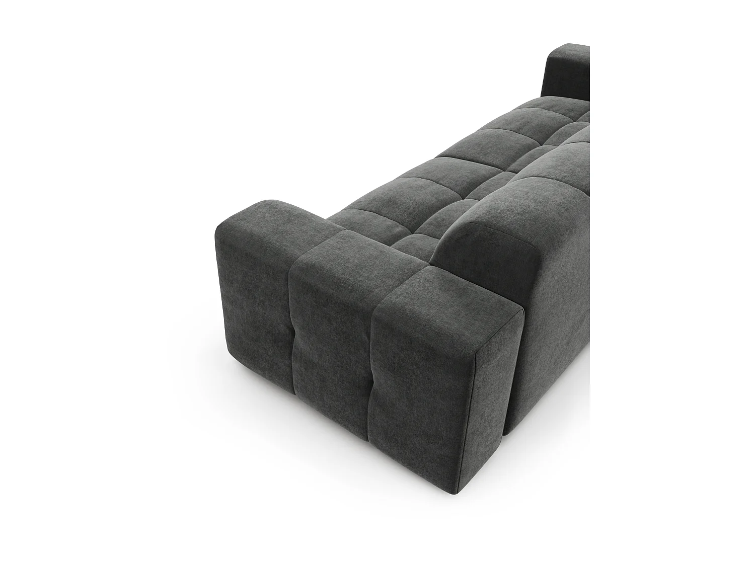 Canapé MAEL 4 places en velours gris graphite