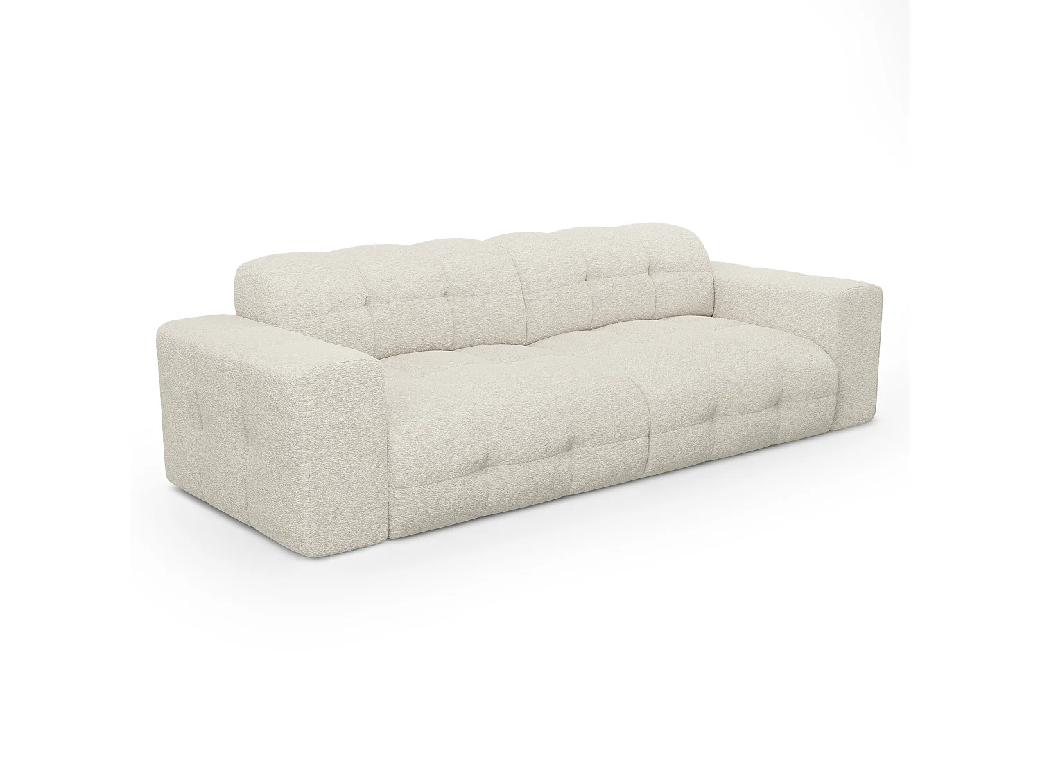 Canapé 4 places bouclette crème 230cm MAEL