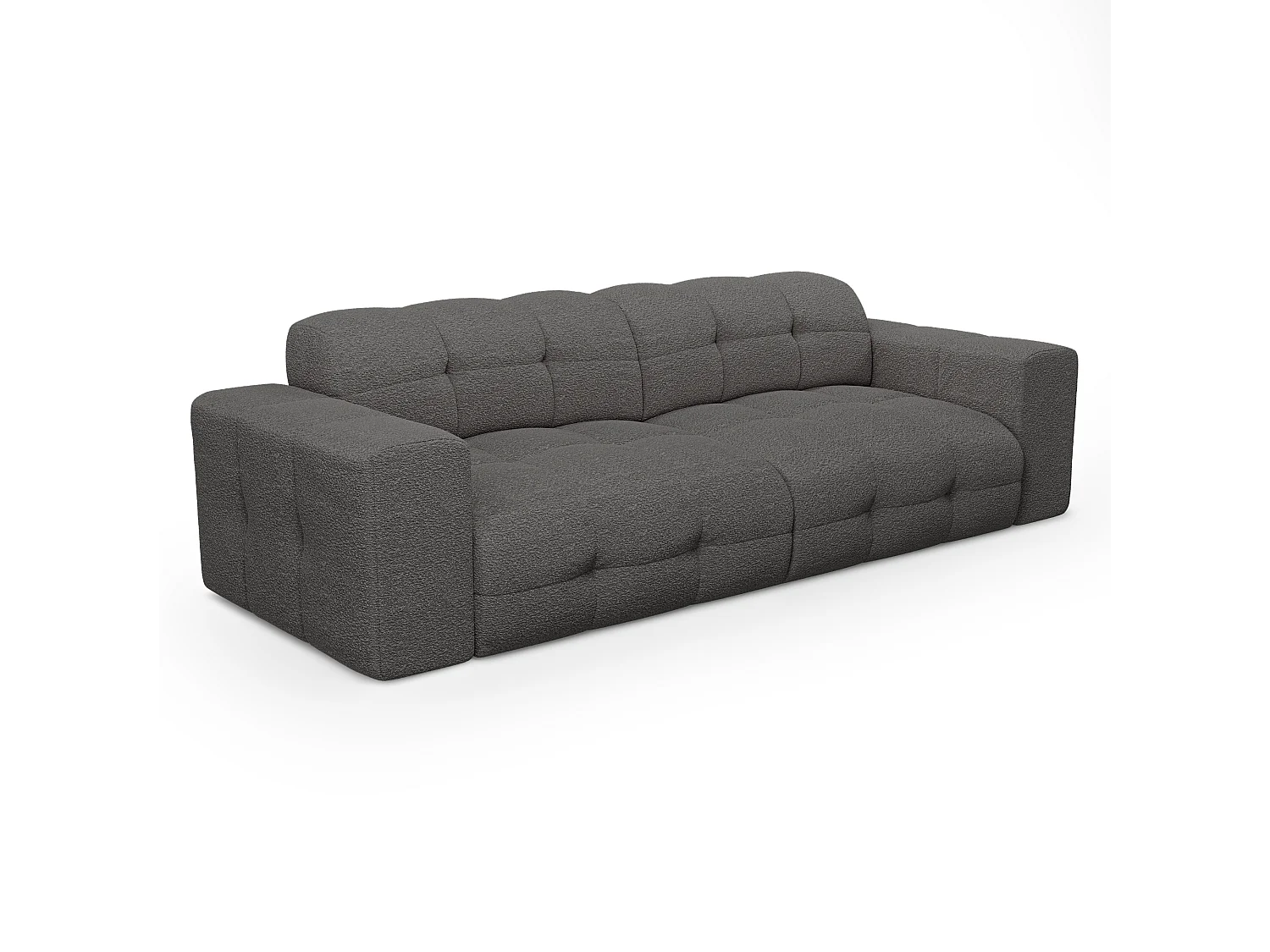 Canapé 4 places bouclette gris graphite 230cm MAEL