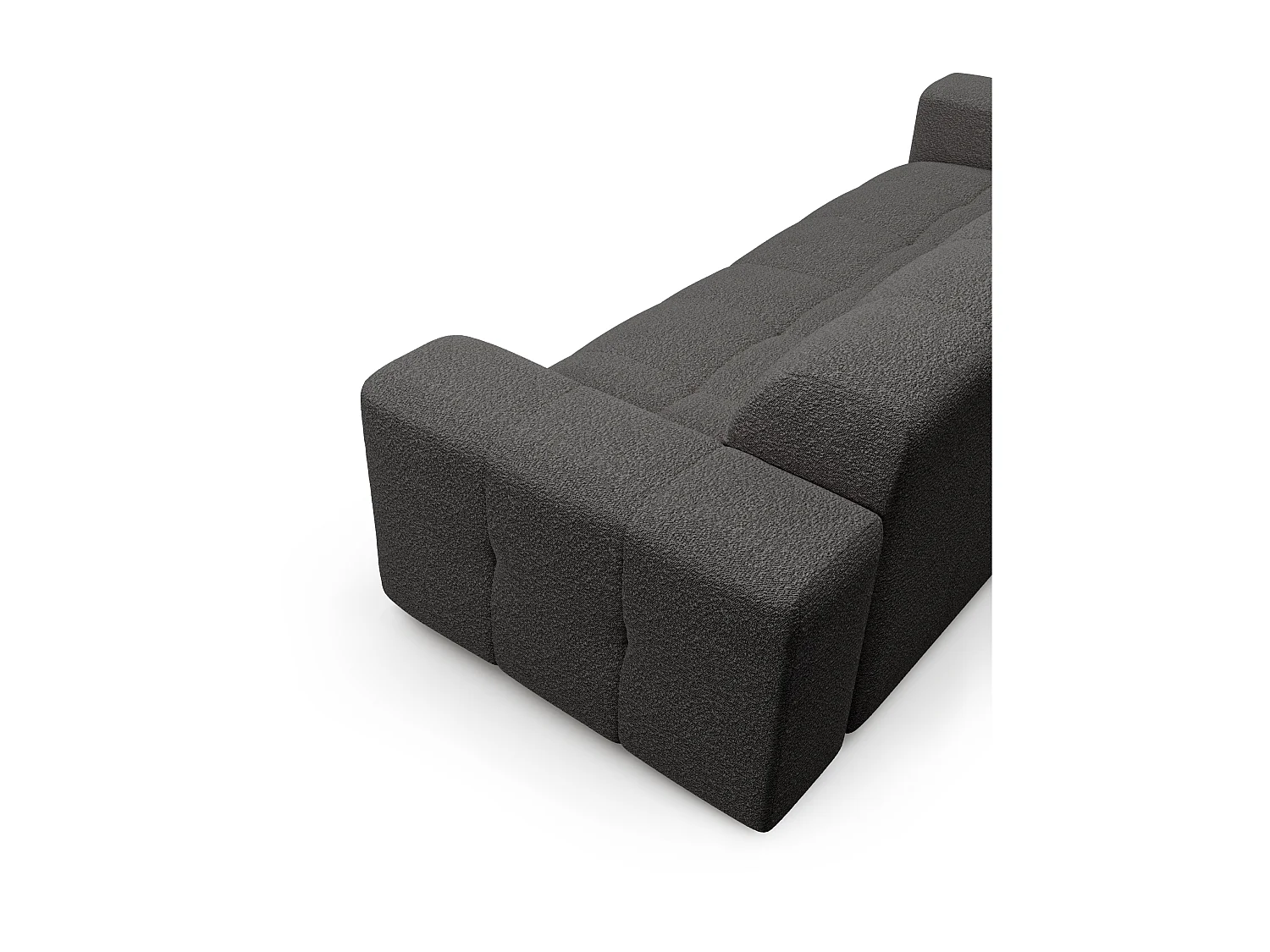 Canapé 4 places bouclette gris graphite 230cm MAEL