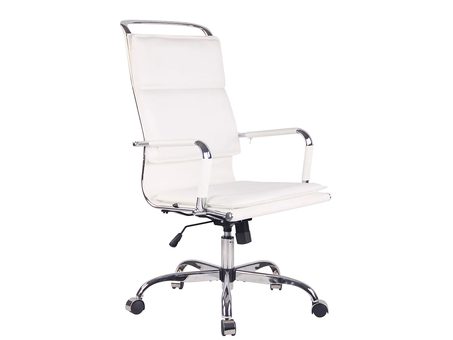 Bureaustoel - Kunstleer & Metaal in chroomoptiek - wit - Bedford