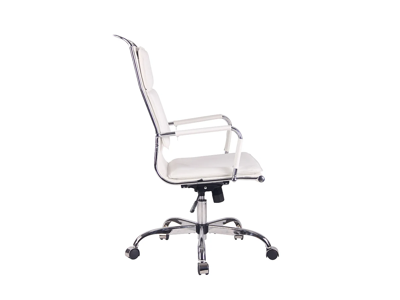 Bureaustoel - Kunstleer & Metaal in chroomoptiek - wit - Bedford