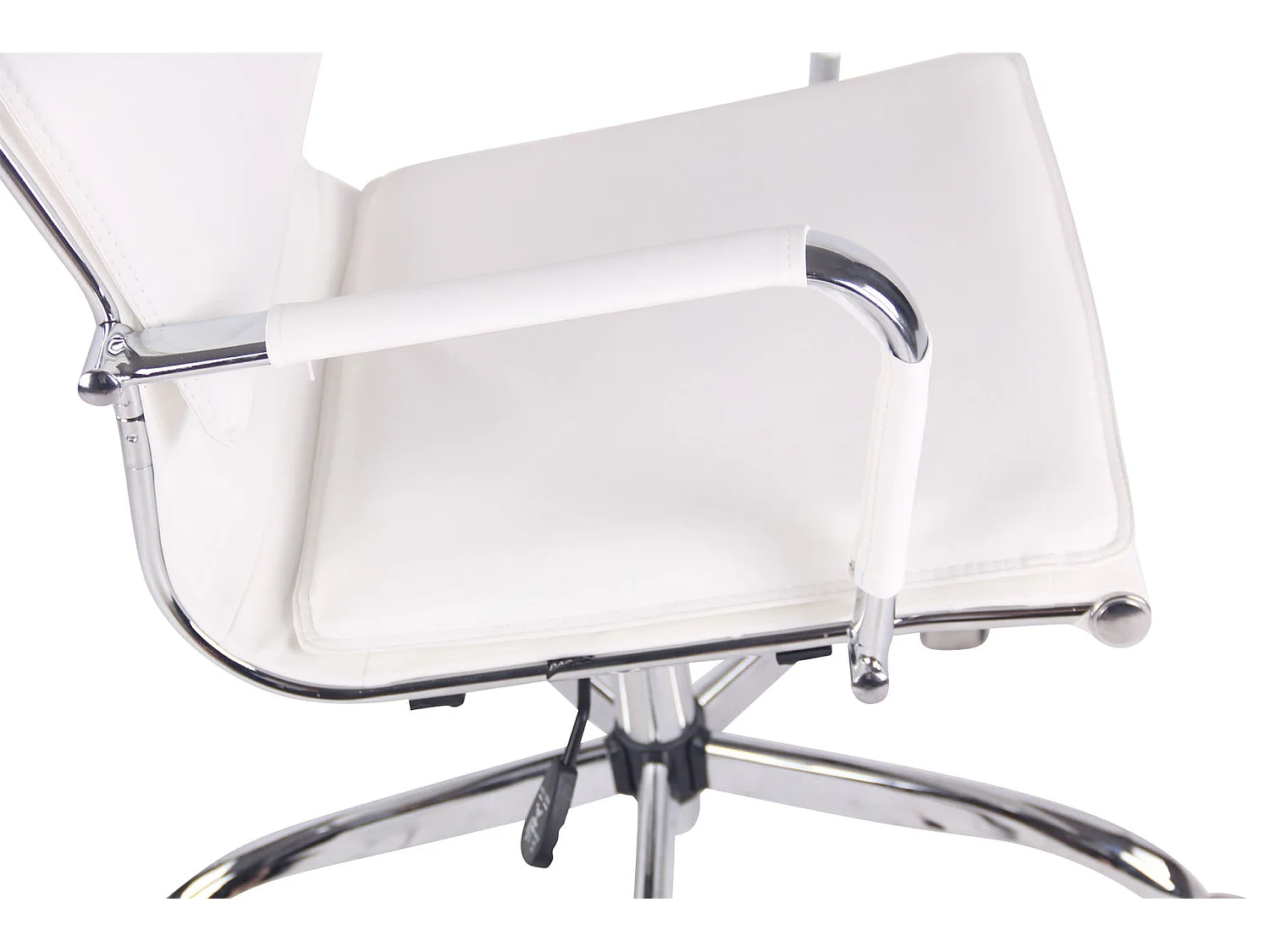 Bureaustoel - Kunstleer & Metaal in chroomoptiek - wit - Bedford