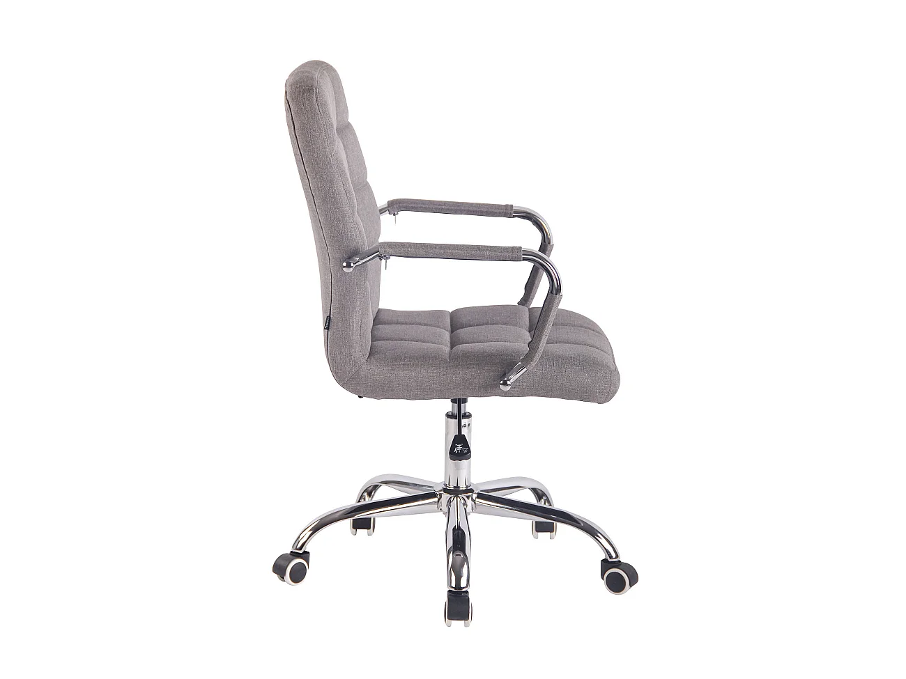 Chaise de bureau - Tissu & Métal chromé - Gris - Deli