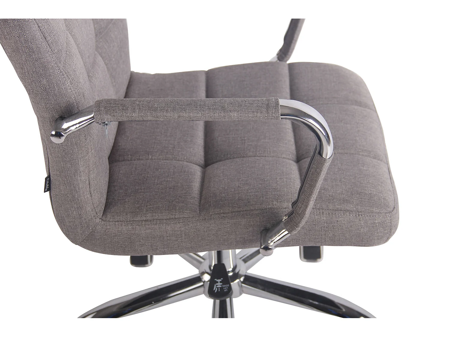 Chaise de bureau - Tissu & Métal chromé - Gris - Deli