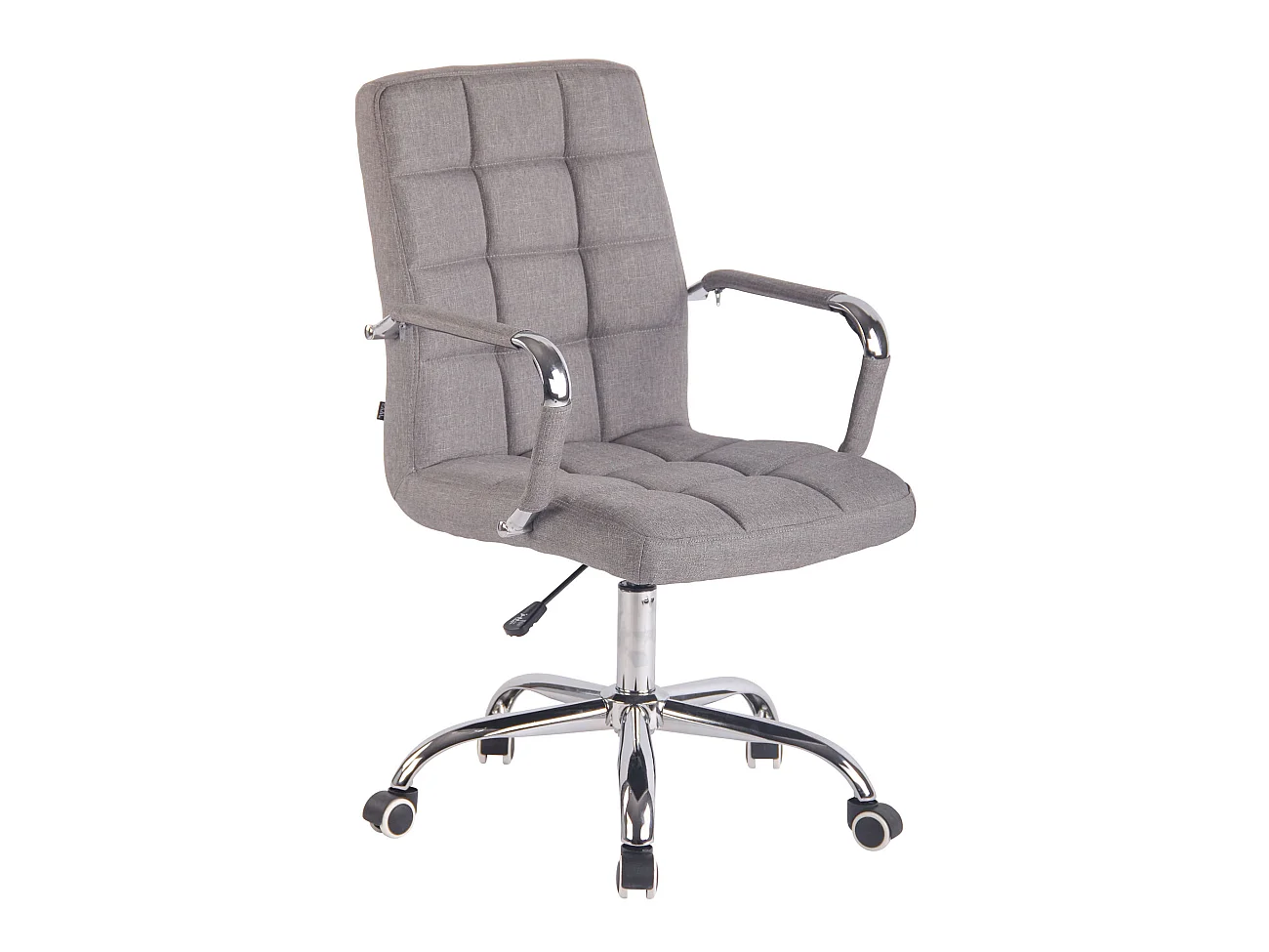 Chaise de bureau - Tissu & Métal chromé - Gris - Deli