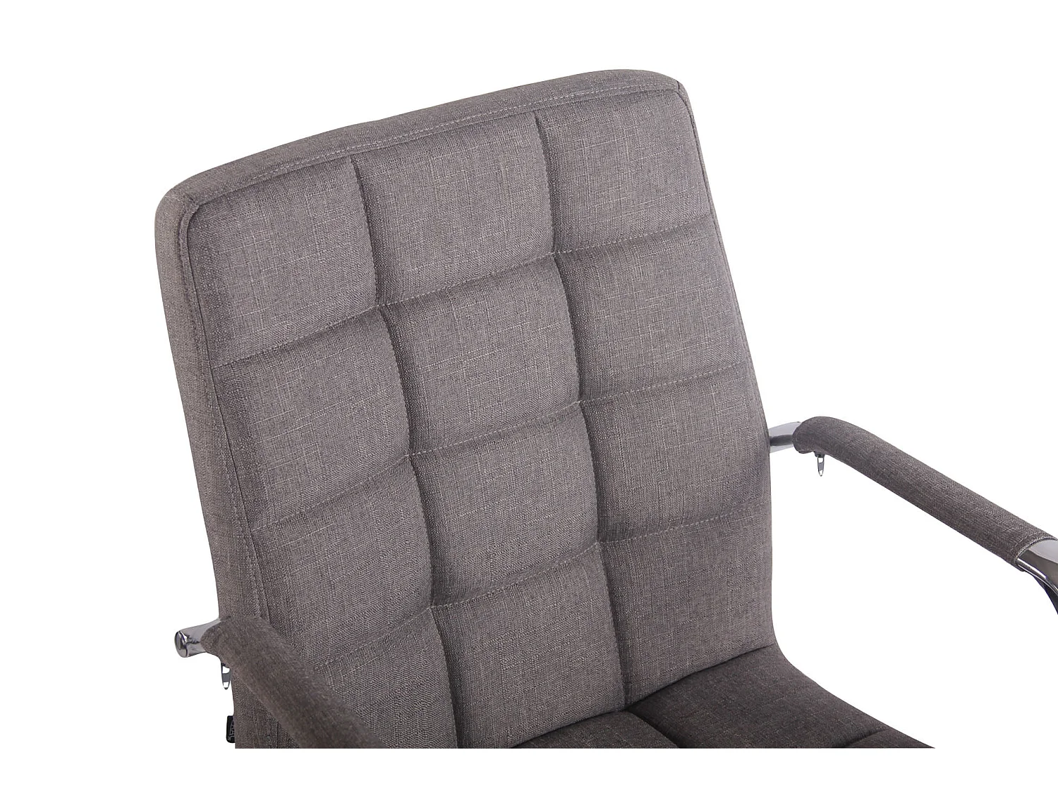 Chaise de bureau - Tissu & Métal chromé - Gris - Deli